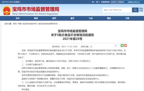 寶雞市市場監(jiān)督黑榜 多家市場、飯店及酒店食品質(zhì)量不合格被通報